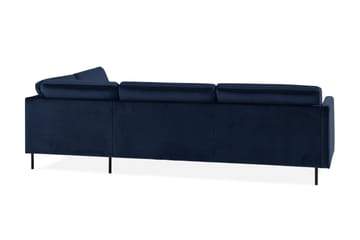 Teodin 2,5-sits Sammetssoffa med Schäslong Höger - Blå - Möbler - Soffa - Divansoffa & schäslongsoffa - 2 sits soffa med divan