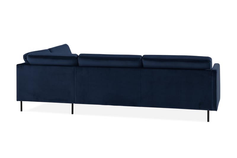 Teodin 2,5-sits Sammetssoffa med Schäslong Höger - Blå - Möbler - Soffa - Divansoffa & schäslongsoffa - 2 sits soffa med divan