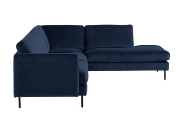 Teodin 2,5-sits Sammetssoffa med Schäslong Höger - Blå - Möbler - Soffa - Divansoffa & schäslongsoffa - 2 sits soffa med divan