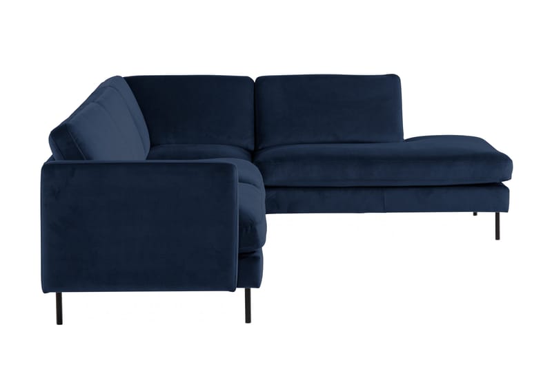 Teodin 2,5-sits Sammetssoffa med Schäslong Höger - Blå - Möbler - Soffa - Divansoffa & schäslongsoffa - 2 sits soffa med divan
