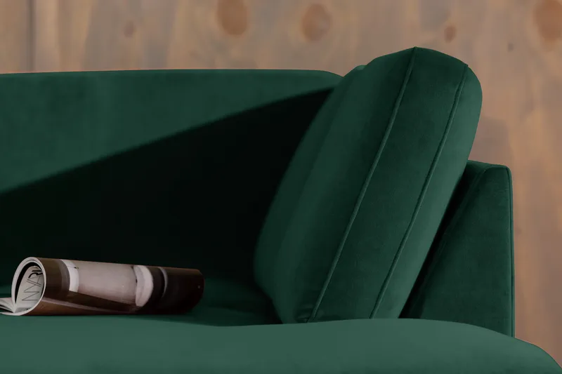 Teodin 2,5-sits Sammetssoffa med Schäslong Höger - Grön - Möbler - Soffa - Divansoffa & schäslongsoffa - 2 sits soffa med divan