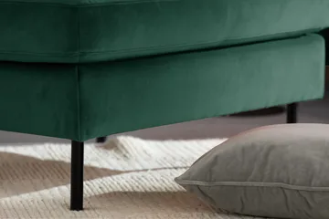 Teodin 2,5-sits Sammetssoffa med Schäslong Höger - Grön - Möbler - Soffa - Divansoffa & schäslongsoffa - 2 sits soffa med divan
