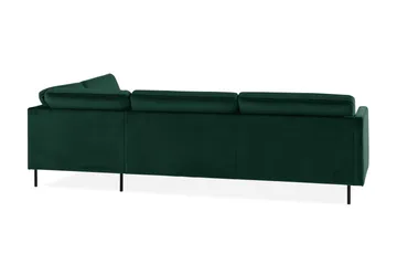 Teodin 2,5-sits Sammetssoffa med Schäslong Höger - Grön - Möbler - Soffa - Divansoffa & schäslongsoffa - 2 sits soffa med divan