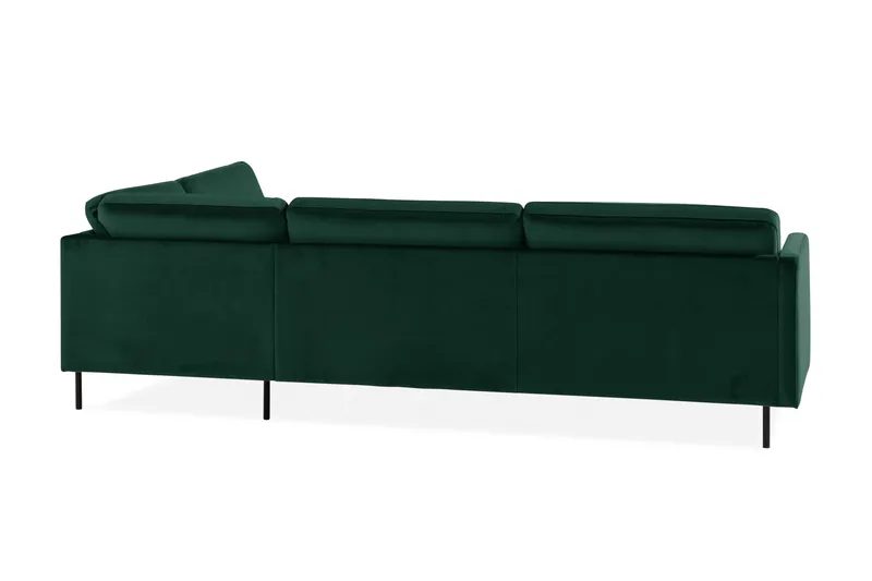 Teodin 2,5-sits Sammetssoffa med Schäslong Höger - Grön - Möbler - Soffa - Divansoffa & schäslongsoffa - 2 sits soffa med divan