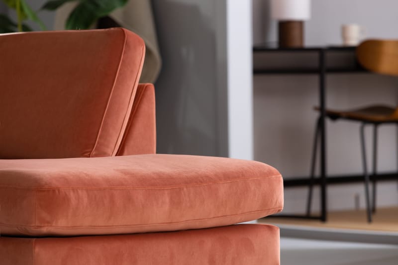 Teodin 2,5-sits Sammetssoffa med Schäslong Höger - Rosa - Möbler - Soffa - Divansoffa & schäslongsoffa - 2 sits soffa med divan
