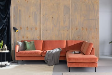 Teodin 2,5-sits Sammetssoffa med Schäslong Höger - Rosa - Möbler - Soffa - Divansoffa & schäslongsoffa - 2 sits soffa med divan