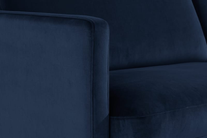 Teodin 2,5-sits Sammetssoffa med Schäslong Vänster - Blå - Möbler - Soffa - Divansoffa & schäslongsoffa - 2 sits soffa med divan