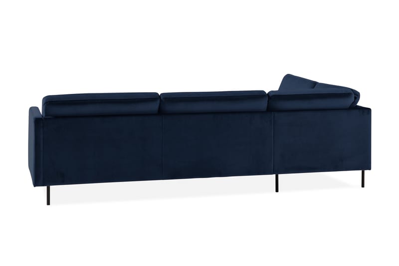 Teodin 2,5-sits Sammetssoffa med Schäslong Vänster - Blå - Möbler - Soffa - Divansoffa & schäslongsoffa - 2 sits soffa med divan