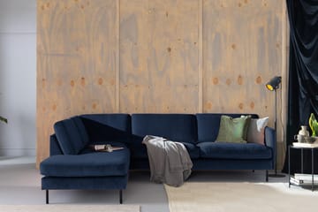 Teodin 2,5-sits Sammetssoffa med Schäslong Vänster - Blå - Möbler - Soffa - Divansoffa & schäslongsoffa - 2 sits soffa med divan