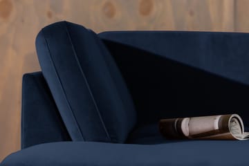 Teodin 2,5-sits Sammetssoffa med Schäslong Vänster - Blå - Möbler - Soffa - Divansoffa & schäslongsoffa - 2 sits soffa med divan