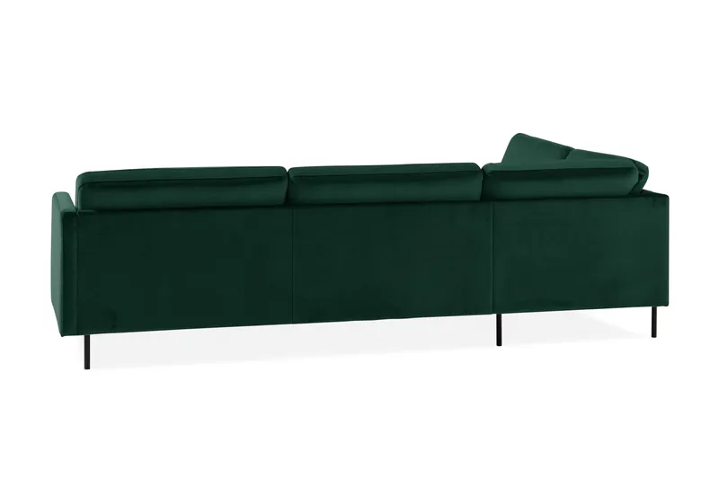 Teodin 2,5-sits Sammetssoffa med Schäslong Vänster - Grön - Möbler - Soffa - Divansoffa & schäslongsoffa - 2 sits soffa med divan