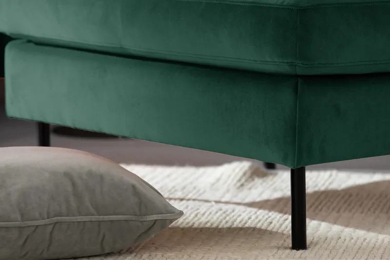 Teodin 2,5-sits Sammetssoffa med Schäslong Vänster - Grön - Möbler - Soffa - Divansoffa & schäslongsoffa - 2 sits soffa med divan