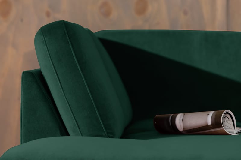 Teodin 2,5-sits Sammetssoffa med Schäslong Vänster - Grön - Möbler - Soffa - Divansoffa & schäslongsoffa - 2 sits soffa med divan