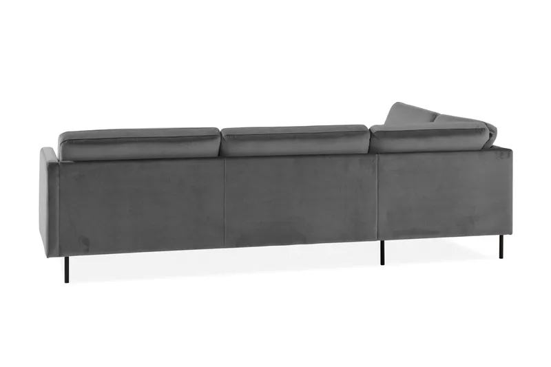 Teodin 2,5-sits Sammetssoffa med Schäslong Vänster - Ljusgrå - Möbler - Soffa - Divansoffa & schäslongsoffa - 2 sits soffa med divan