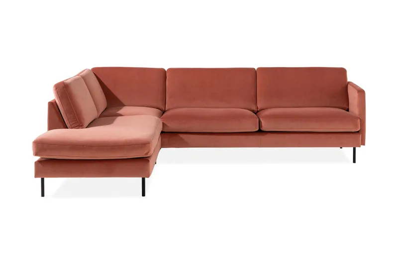 Teodin 2,5-sits Sammetssoffa med Schäslong Vänster, Rosa