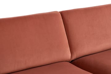 Teodin 2,5-sits Sammetssoffa med Schäslong Vänster - Rosa - Möbler - Soffa - Divansoffa & schäslongsoffa - 2 sits soffa med divan