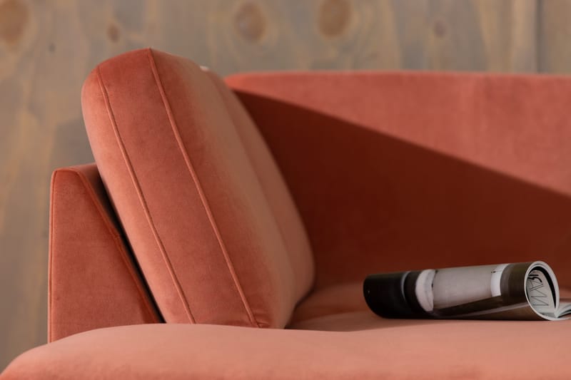 Teodin 2,5-sits Sammetssoffa med Schäslong Vänster - Rosa - Möbler - Soffa - Divansoffa & schäslongsoffa - 2 sits soffa med divan