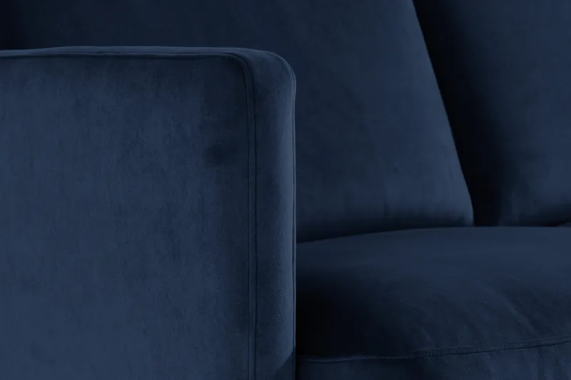 Teodin Sammetssoffa 2-sits med Divan Höger - Blå - Möbler - Soffa - Divansoffa & schäslongsoffa - 2 sits soffa med divan