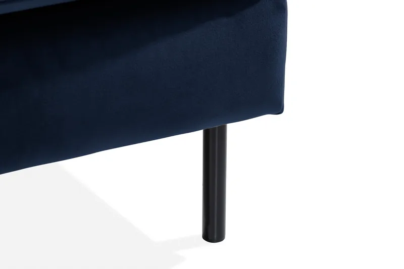 Teodin Sammetssoffa 2-sits med Divan Höger - Blå - Möbler - Soffa - Divansoffa & schäslongsoffa - 2 sits soffa med divan