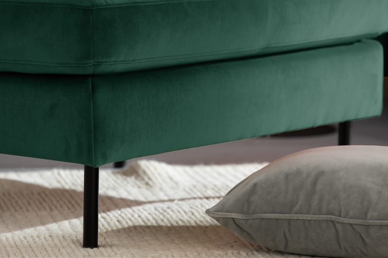 Teodin Sammetssoffa 2-sits med Divan Höger - Grön - Möbler - Soffa - Divansoffa & schäslongsoffa - 2 sits soffa med divan