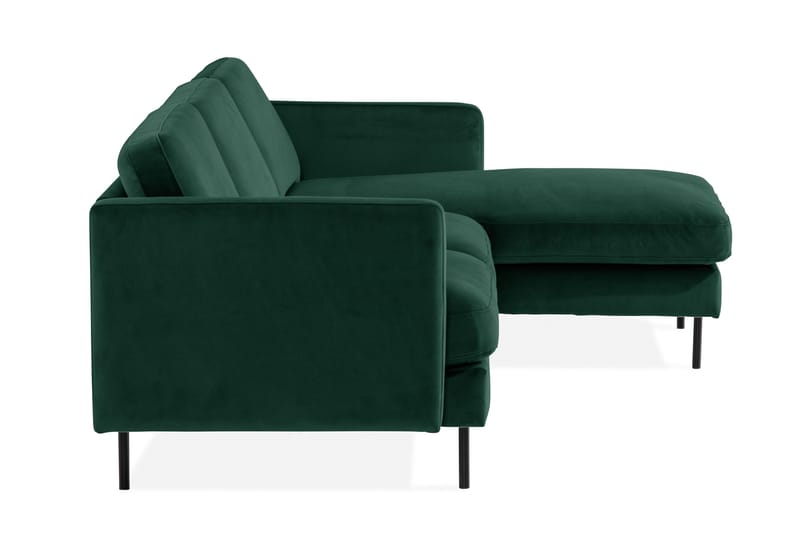 Teodin Sammetssoffa 2-sits med Divan Höger - Grön - Möbler - Soffa - Divansoffa & schäslongsoffa - 2 sits soffa med divan