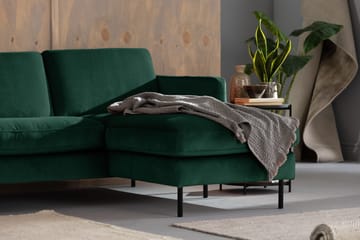 Teodin Sammetssoffa 2-sits med Divan Höger - Grön - Möbler - Soffa - Divansoffa & schäslongsoffa - 2 sits soffa med divan