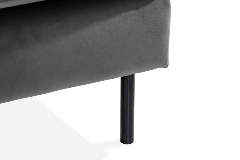 Teodin Sammetssoffa 2-sits med Divan Höger - Ljusgrå - Möbler - Soffa - Divansoffa & schäslongsoffa - 2 sits soffa med divan