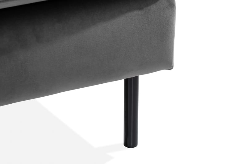 Teodin Sammetssoffa 2-sits med Divan Höger - Ljusgrå - Möbler - Soffa - Divansoffa & schäslongsoffa - 2 sits soffa med divan