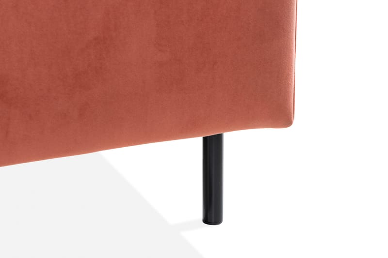 Teodin Sammetssoffa 2-sits med Divan Höger - Rosa - Möbler - Soffa - Divansoffa & schäslongsoffa - 2 sits soffa med divan