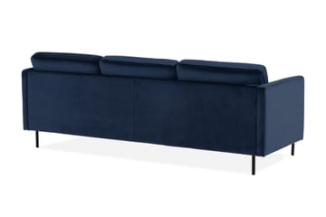Teodin Sammetssoffa 2-sits med Divan Vänster - Blå - Möbler - Soffa - Divansoffa & schäslongsoffa - 2 sits soffa med divan
