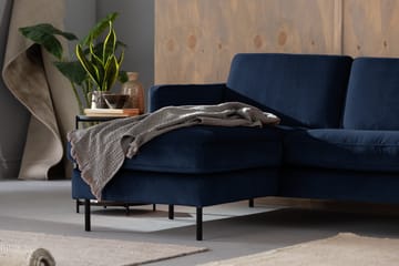 Teodin Sammetssoffa 2-sits med Divan Vänster - Blå - Möbler - Soffa - Divansoffa & schäslongsoffa - 2 sits soffa med divan