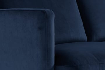 Teodin Sammetssoffa 2-sits med Divan Vänster - Blå - Möbler - Soffa - Divansoffa & schäslongsoffa - 2 sits soffa med divan