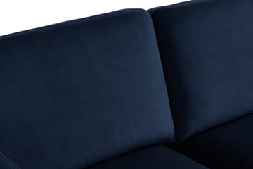 Teodin Sammetssoffa 2-sits med Divan Vänster - Blå - Möbler - Soffa - Divansoffa & schäslongsoffa - 2 sits soffa med divan