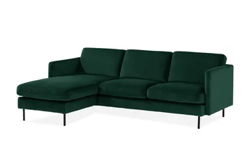 Teodin Sammetssoffa 2-sits med Divan Vänster - Grön - Möbler - Soffa - Divansoffa & schäslongsoffa - 2 sits soffa med divan