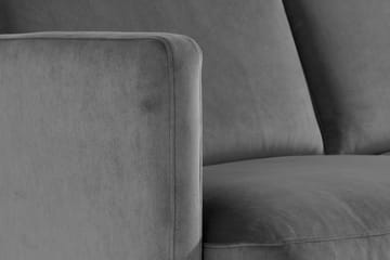 Teodin Sammetssoffa 2-sits med Divan Vänster - Ljusgrå - Möbler - Soffa - Divansoffa & schäslongsoffa - 2 sits soffa med divan