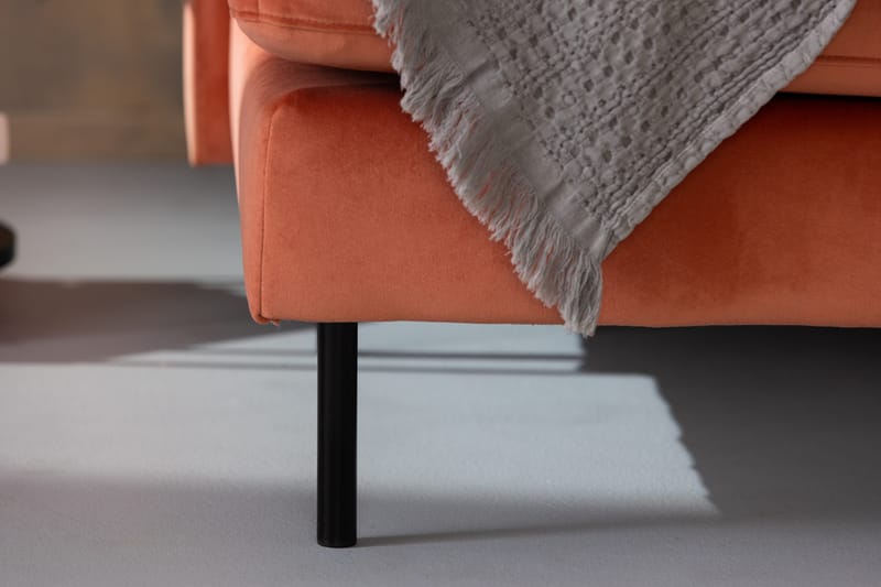 Teodin Sammetssoffa 2-sits med Divan Vänster - Rosa - Möbler - Soffa - Divansoffa & schäslongsoffa - 2 sits soffa med divan