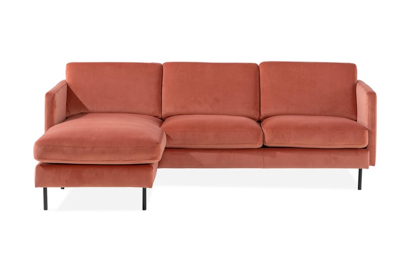 Teodin Sammetssoffa 2-sits med Divan Vänster - Rosa - Möbler - Soffa - Divansoffa & schäslongsoffa - 2 sits soffa med divan