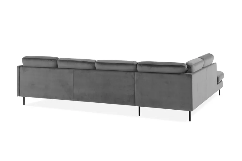 Teodin U-soffa med Divan Sammet Höger - Ljusgrå - Möbler - Soffa - Sammetssoffa