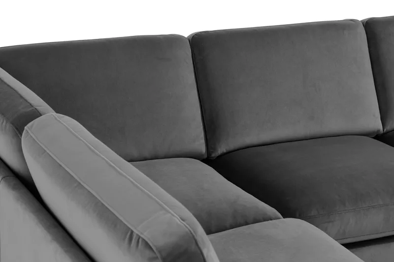 Teodin U-soffa med Divan Sammet Höger - Ljusgrå - Möbler - Soffa - Sammetssoffa