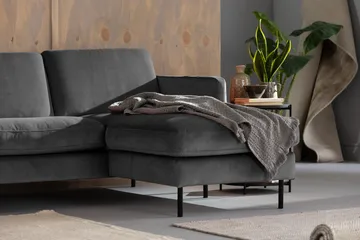 Teodin U-soffa med Divan Sammet Höger - Ljusgrå - Möbler - Soffa - Sammetssoffa