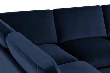 Teodin U-soffa med Divan Sammet Vänster - Blå - Möbler - Soffa - Divansoffa & schäslongsoffa - 4 sits soffa med divan