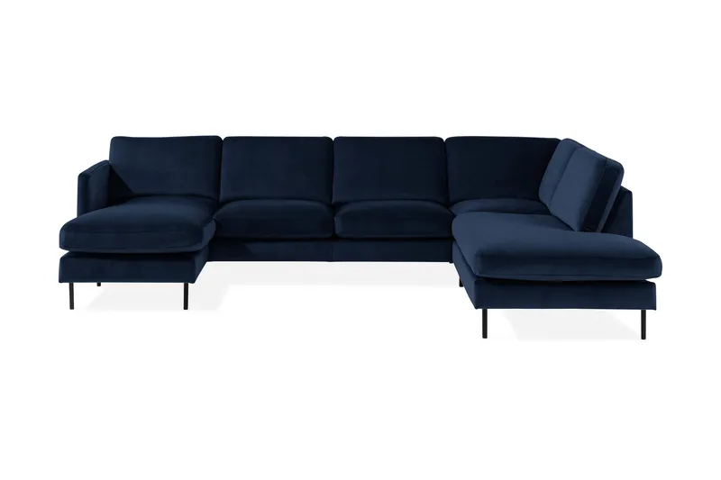 Teodin U-soffa med Divan Sammet Vänster, Blå