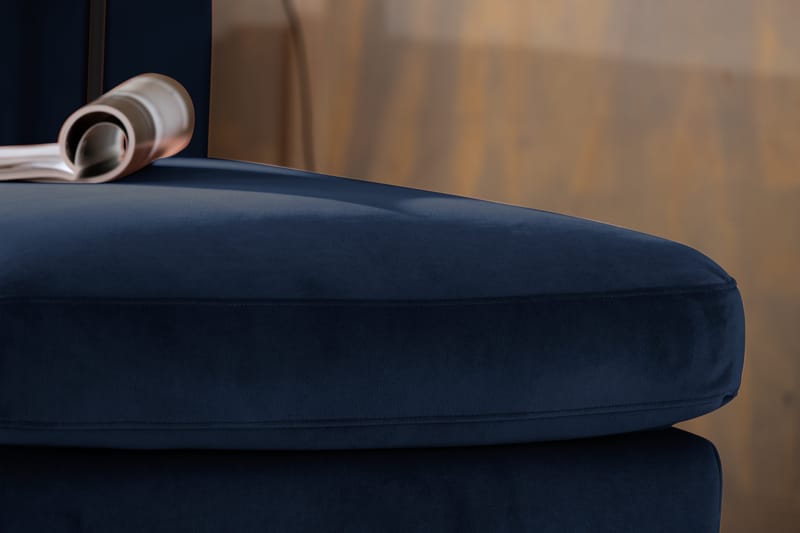 Teodin U-soffa med Divan Sammet Vänster - Blå - Möbler - Soffa - Divansoffa & schäslongsoffa - 4 sits soffa med divan