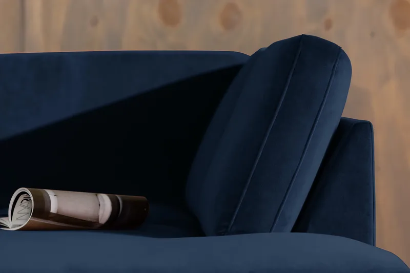 Teodin U-soffa med Divan Sammet Vänster - Blå - Möbler - Soffa - Divansoffa & schäslongsoffa - 4 sits soffa med divan