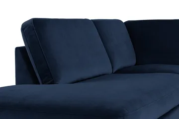 Teodin U-soffa med Divan Sammet Vänster - Blå - Möbler - Soffa - Divansoffa & schäslongsoffa - 4 sits soffa med divan