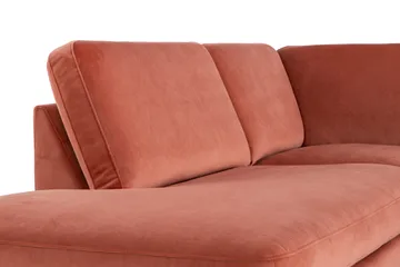 Teodin U-soffa med Divan Sammet Vänster - Rosa - Möbler - Soffa - Divansoffa & schäslongsoffa - 4 sits soffa med divan