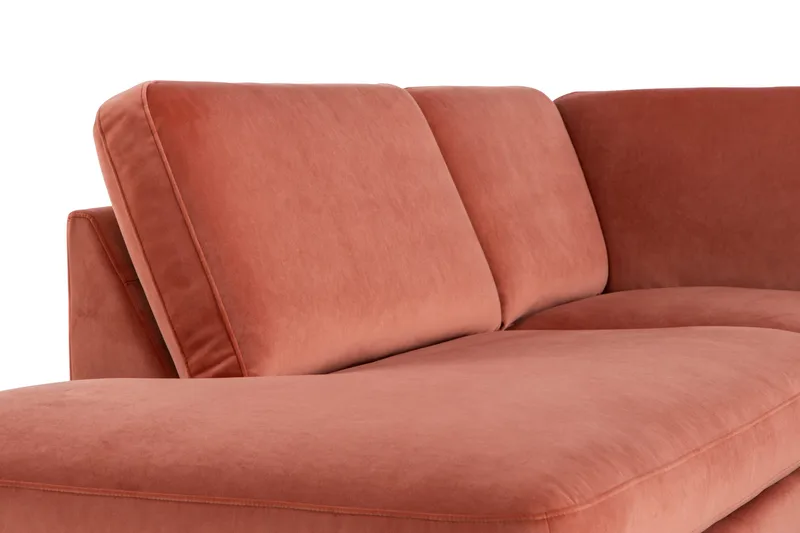 Teodin U-soffa med Divan Sammet Vänster - Rosa - Möbler - Soffa - Divansoffa & schäslongsoffa - 4 sits soffa med divan
