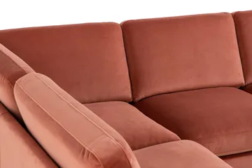 Teodin U-soffa med Divan Sammet Vänster - Rosa - Möbler - Soffa - Divansoffa & schäslongsoffa - 4 sits soffa med divan