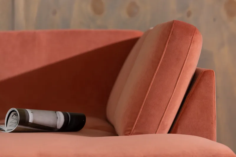 Teodin U-soffa med Divan Sammet Vänster - Rosa - Möbler - Soffa - Divansoffa & schäslongsoffa - 4 sits soffa med divan