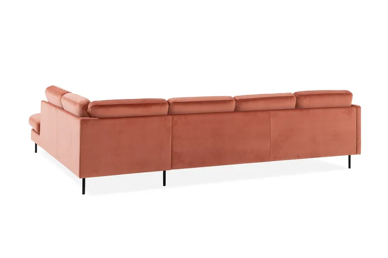 Teodin U-soffa med Divan Sammet Vänster - Rosa - Möbler - Soffa - Divansoffa & schäslongsoffa - 4 sits soffa med divan